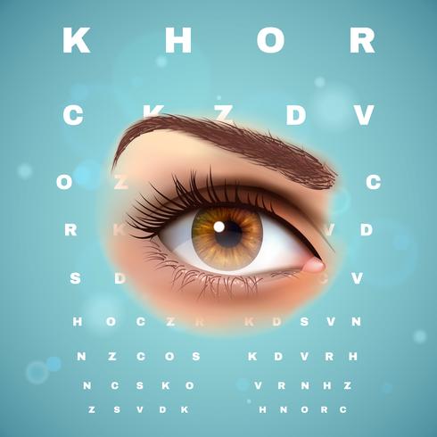 Ophthalmic Optometric Visual Control Chart Poster vector