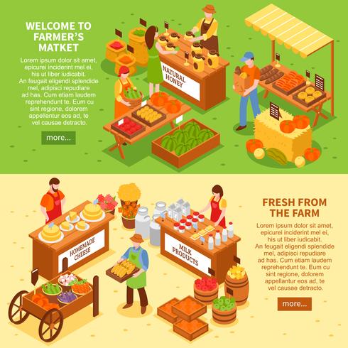 Farm Market Banners Set vector