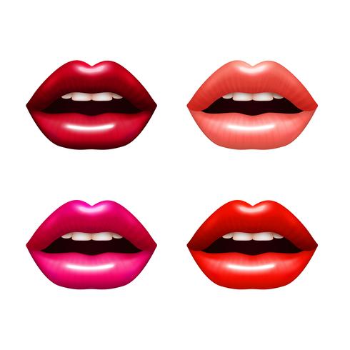 Conjunto de labios de mujer vector