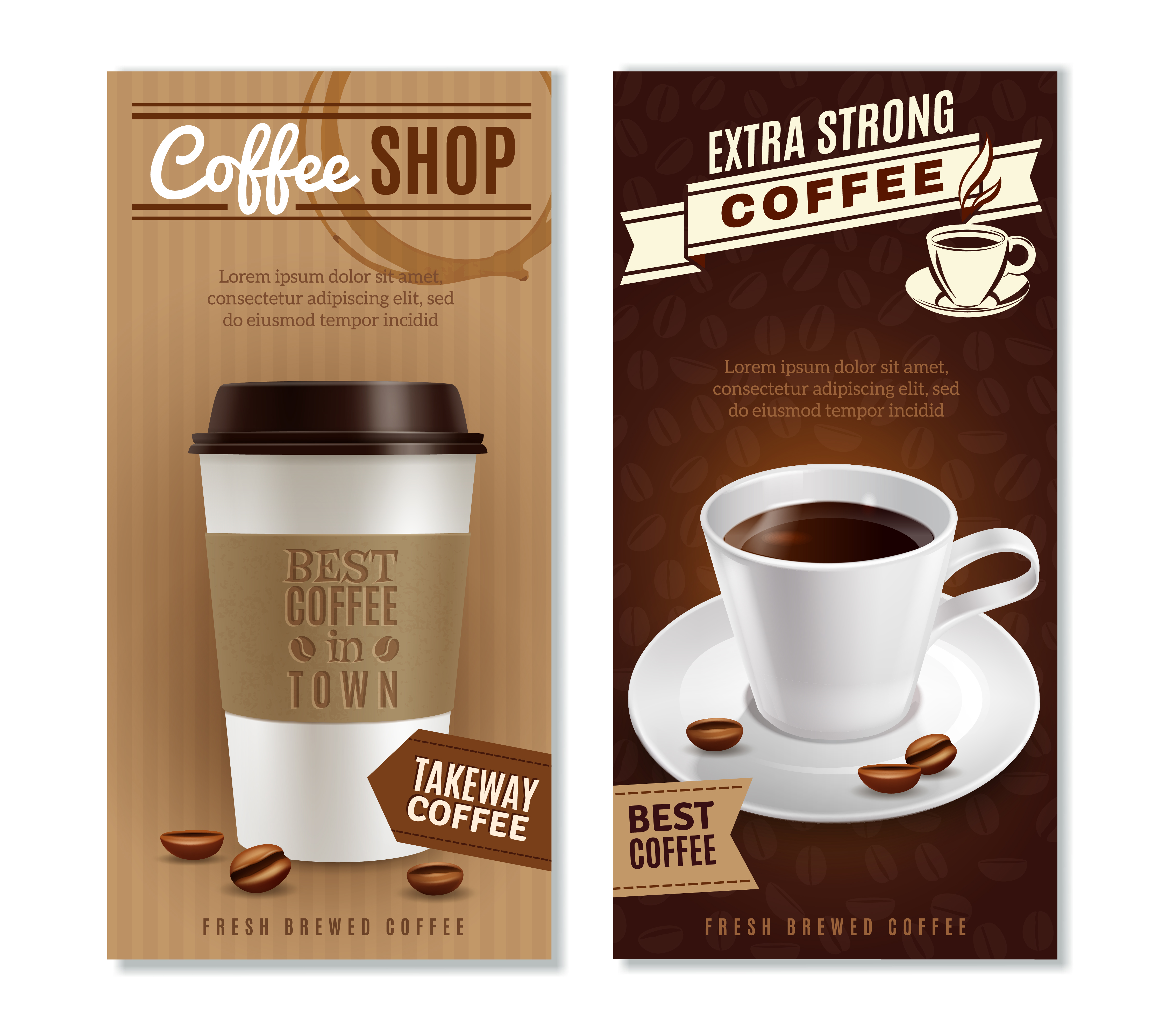 Download Coffee Banners Set - Download Free Vectors, Clipart Graphics & Vector Art