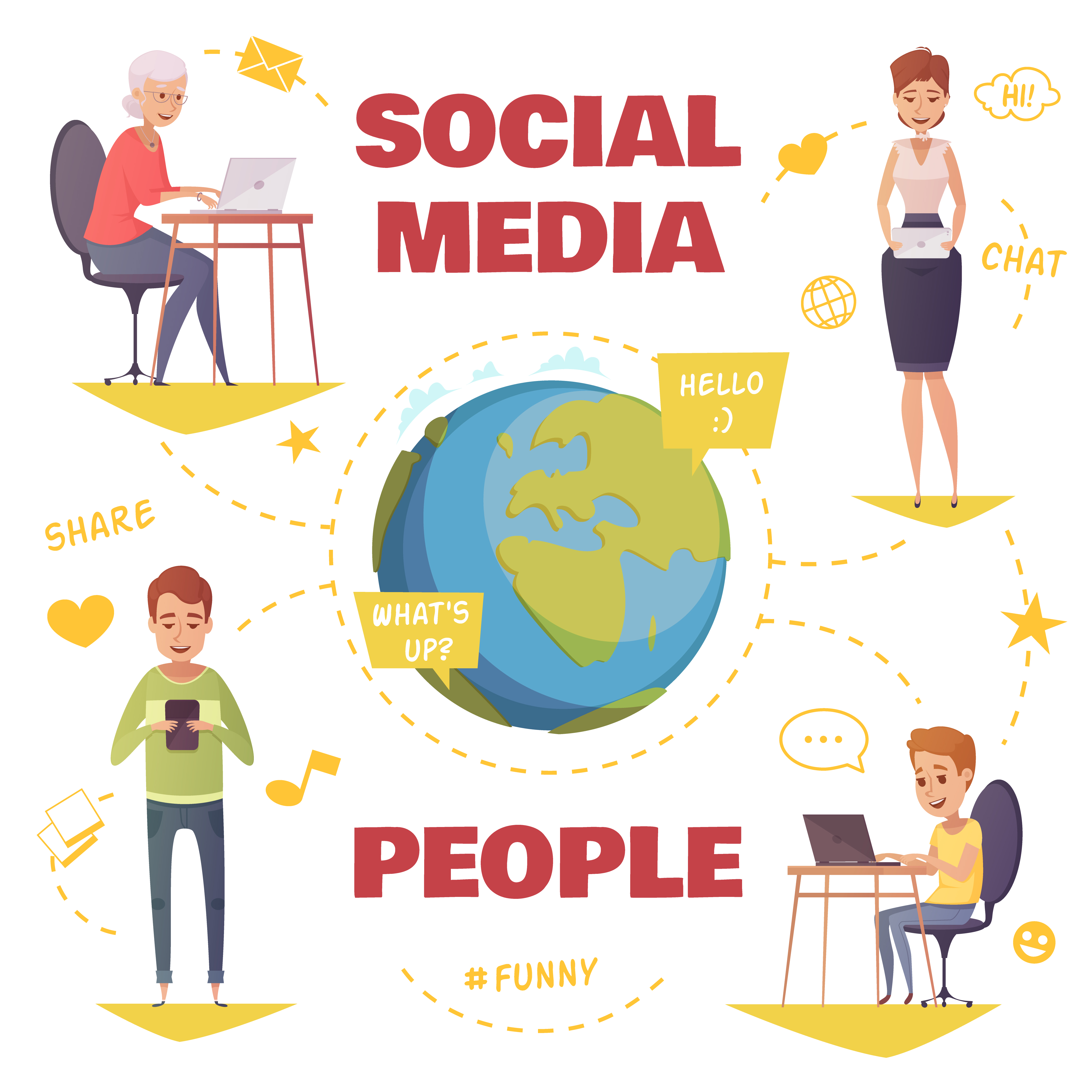 People In Social Media Design Concept 471351 Vector Art At Vecteezy