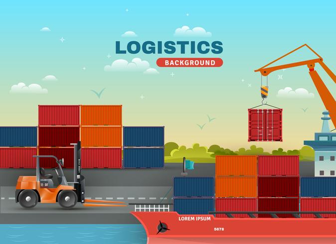 Logistic Sea Freight Background vector