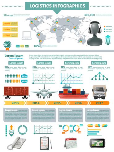 Infografía Logística Global vector