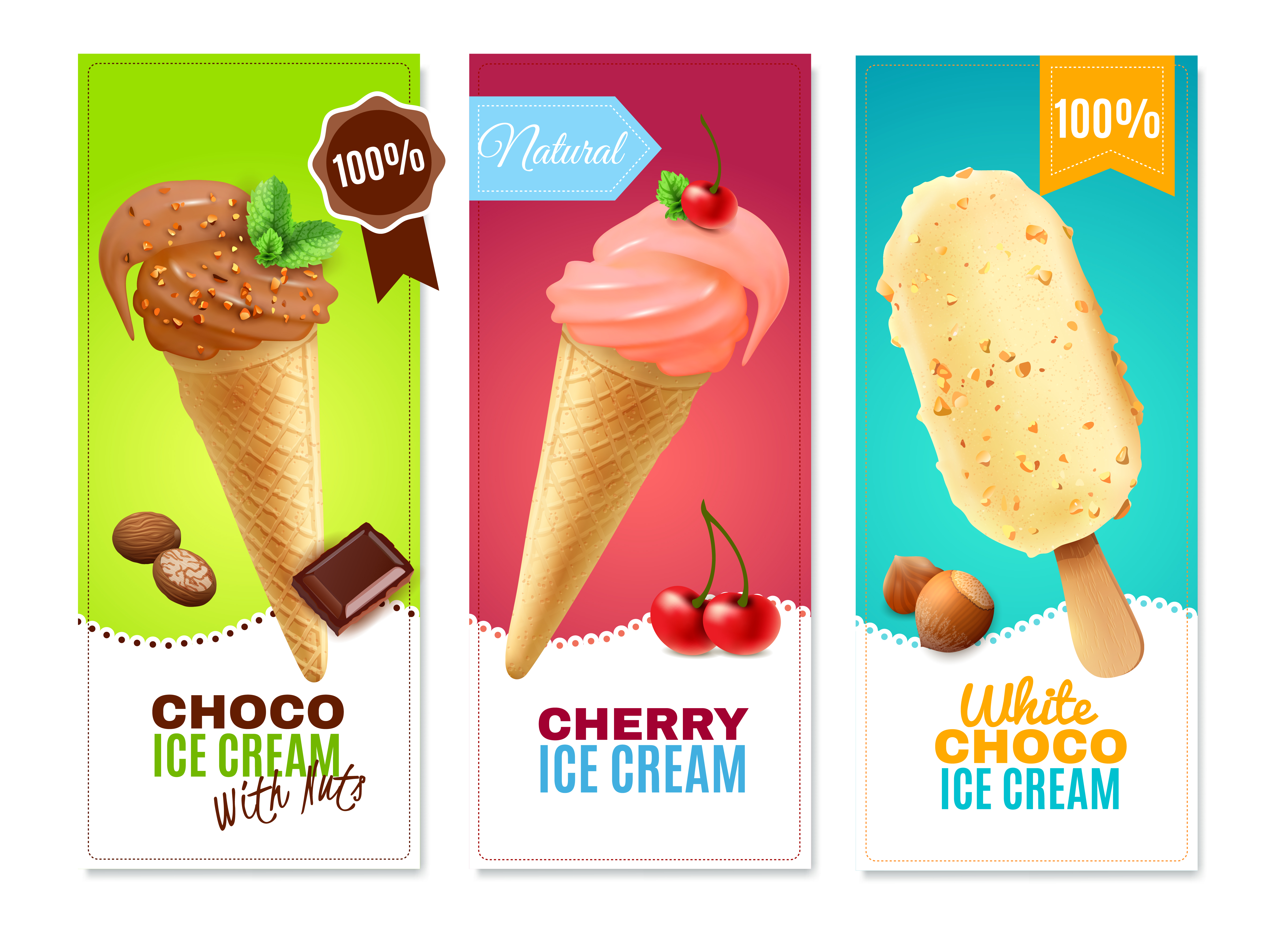 Ice Cream Vertical Banners 471430 Vector Art at Vecteezy