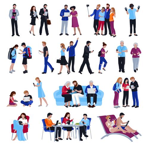 People With Gadgets vector