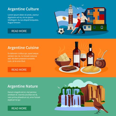 Página Web de Banners Planos Turísticos de Argentina vector