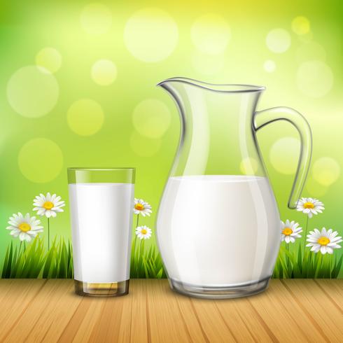 Jug And Glass Of Milk vector