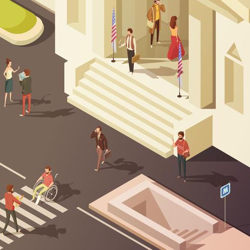 Government People Isometric Illustration vector