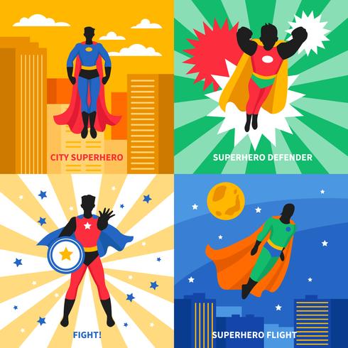 Superhero 2x2 Design Concept vector