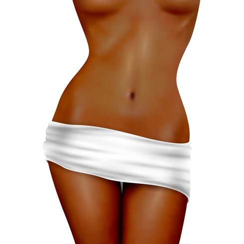 Dark Skin Slim Female Body vector