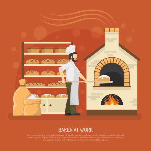 Ilustración de trabajo de panadería vector