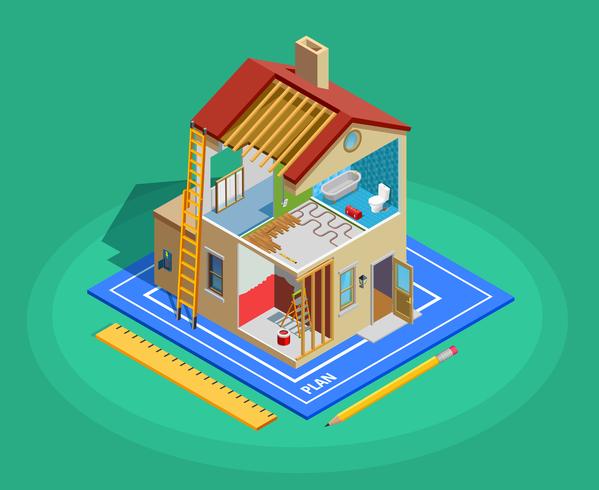 Home Repair Isometric Template vector