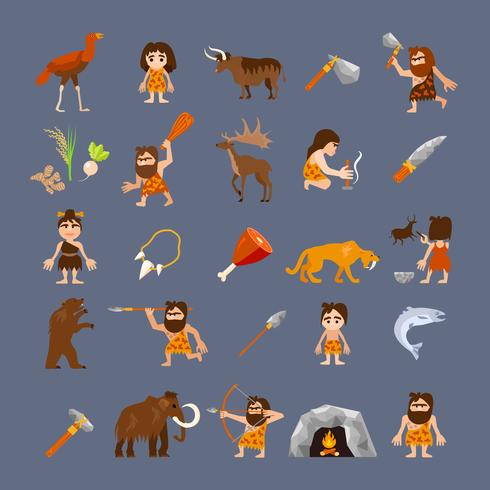 Ancient Flat Icons Collection  vector