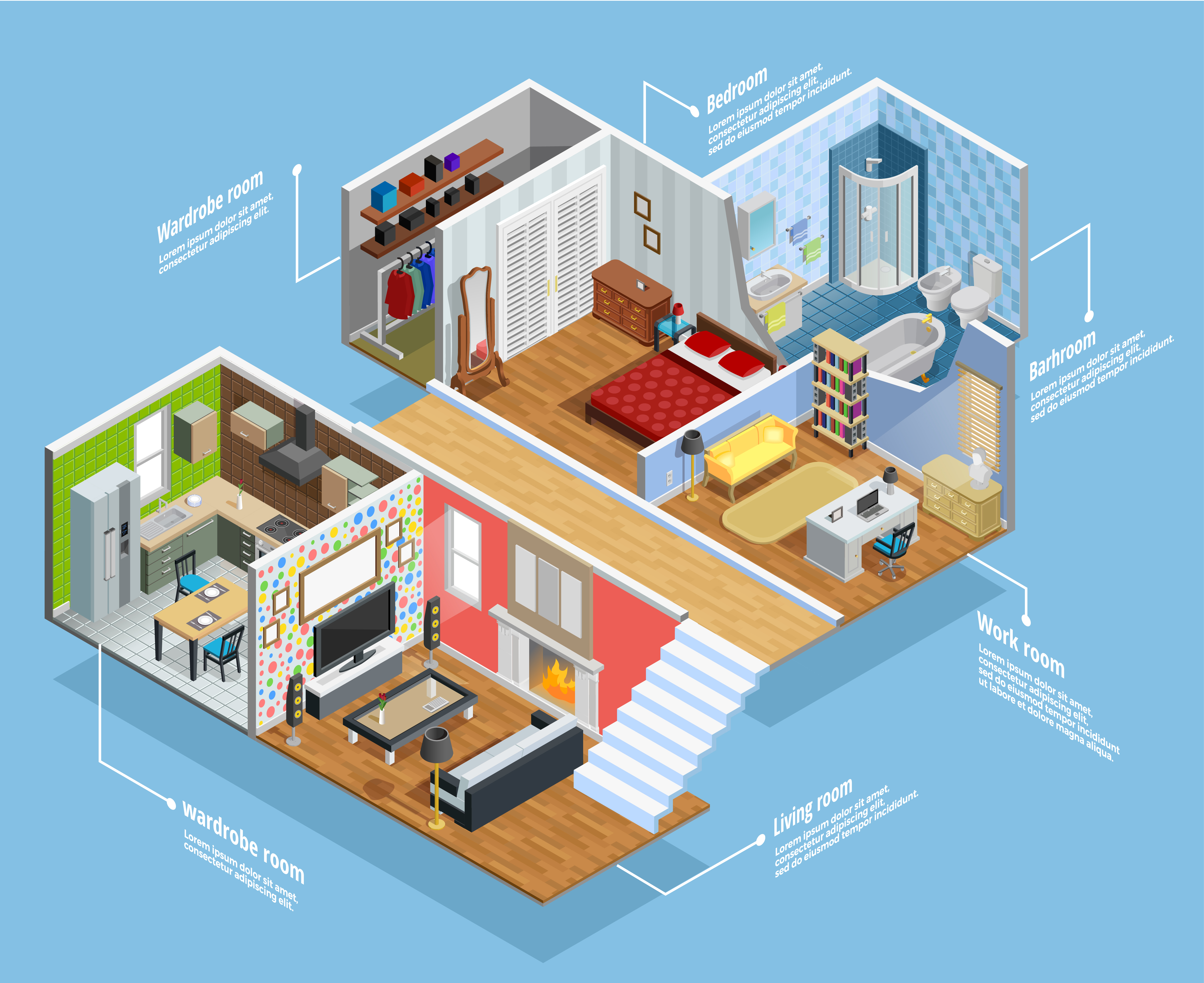 Interior Isometric Composition 471671 Download Free Vectors, Clipart