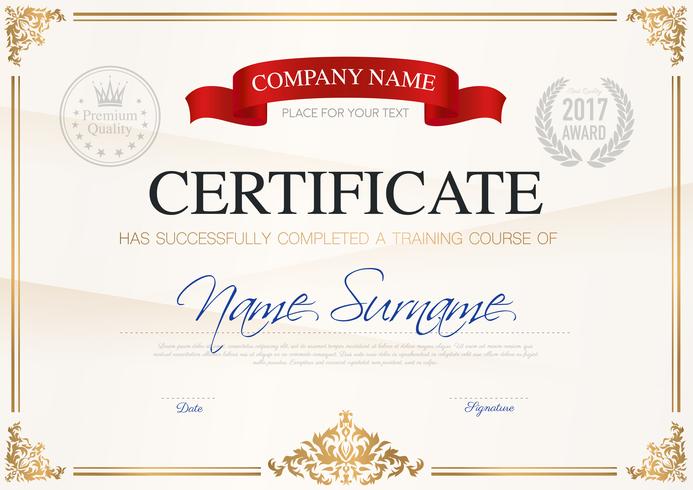 Certificate Of Completion Template vector