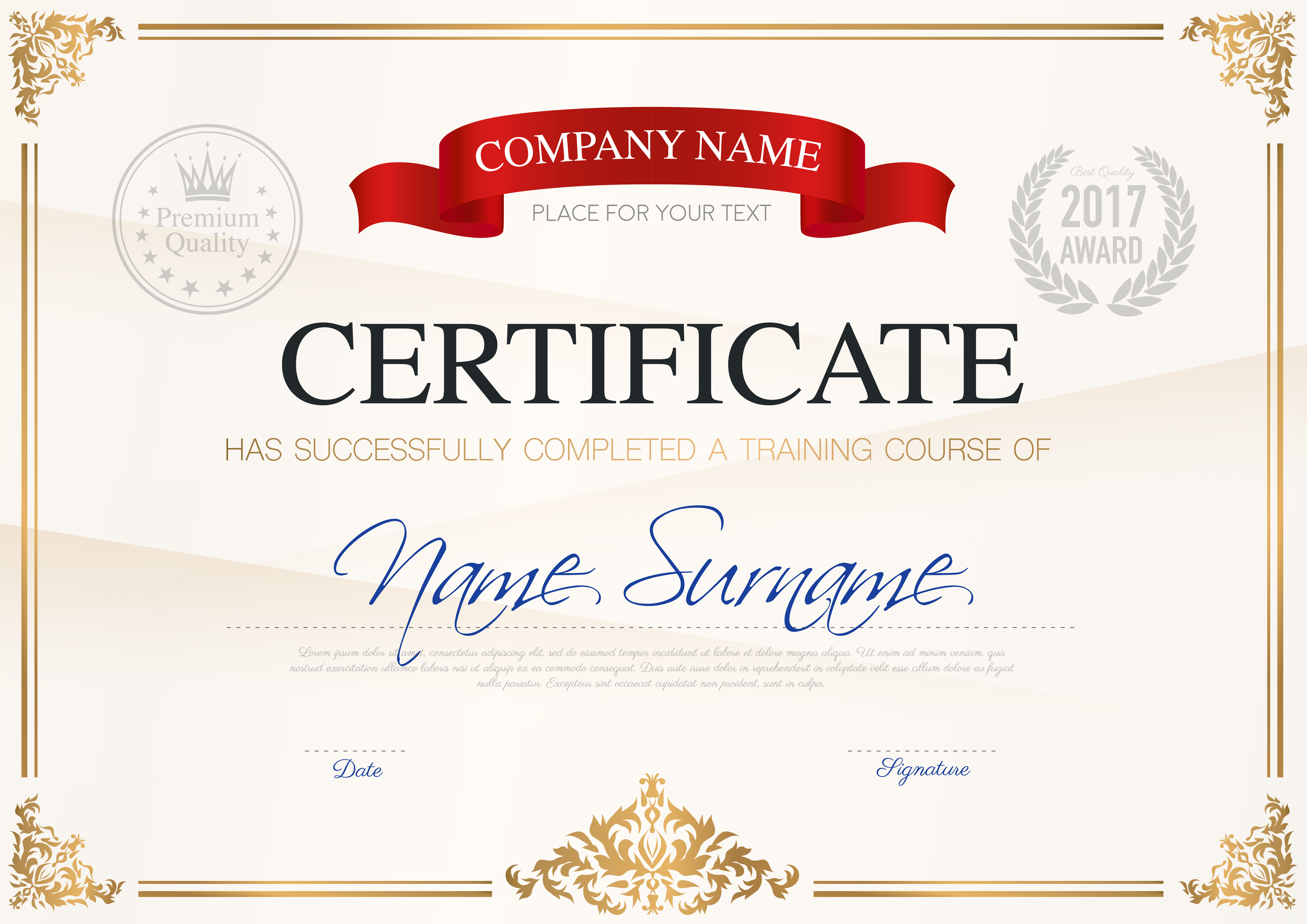 Certificate Of Completion Template 471680 Vector Art At Vecteezy