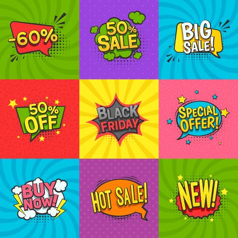 Discount Labels Set vector