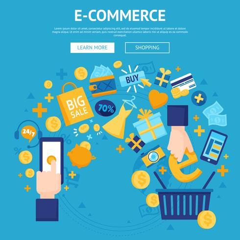 Diseño de página web de tienda online de comercio electrónico vector