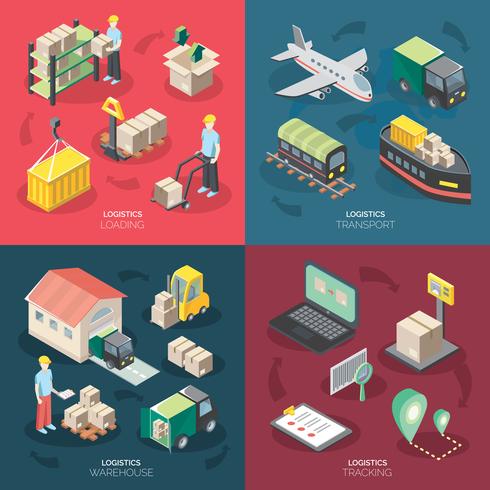 Logistics Concept Icons Set  vector