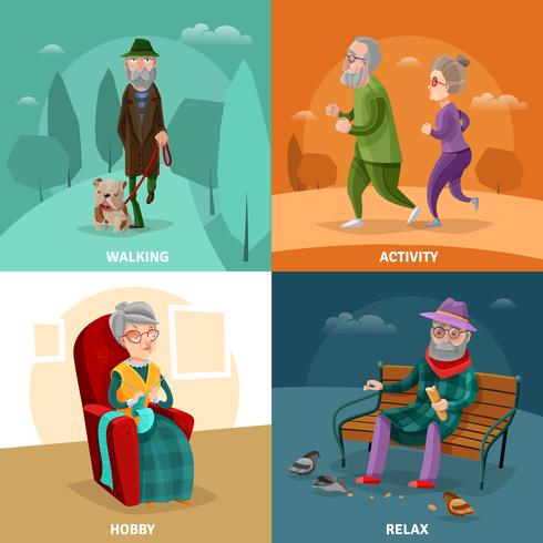 Old People Cartoon Concept  vector