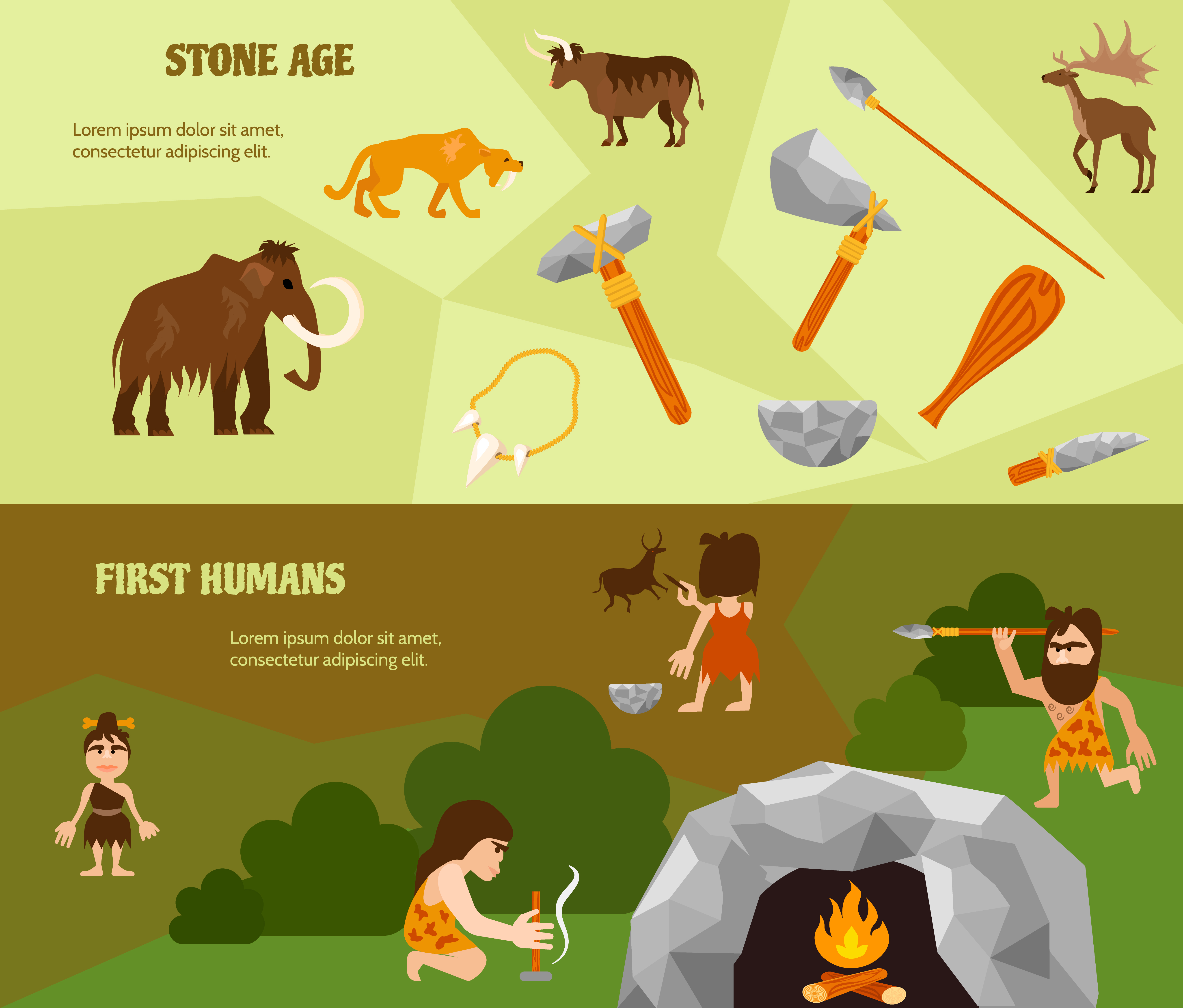 History Flat Horizontal Banners 471730 Vector Art at Vecteezy