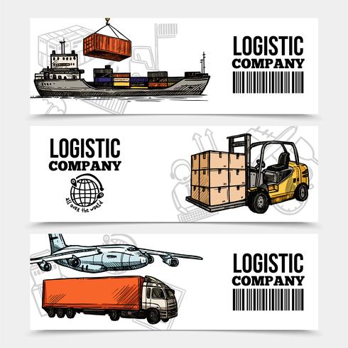 Logistics Horizontal Banners vector