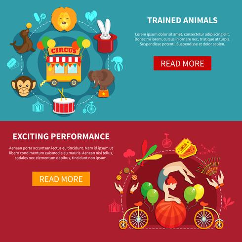 Circus banner set vector