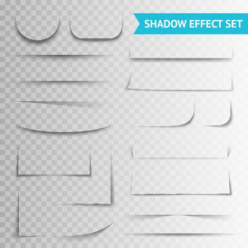White Paper Cuts Transparent Shadow Set vector
