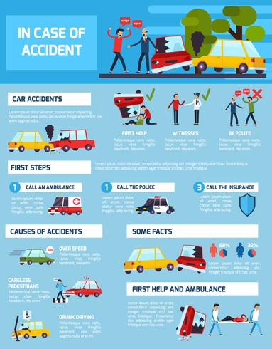 Infografía de accidentes de tráfico. vector