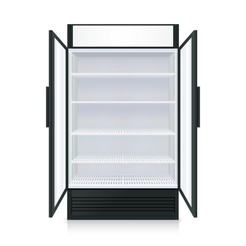 Realistic Empty Commercial Fridge vector