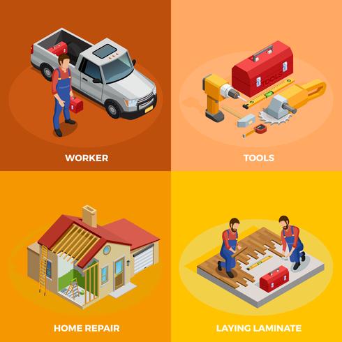 Home Improvement Isometric Template vector