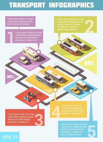 Transporte infográfico conjunto vector