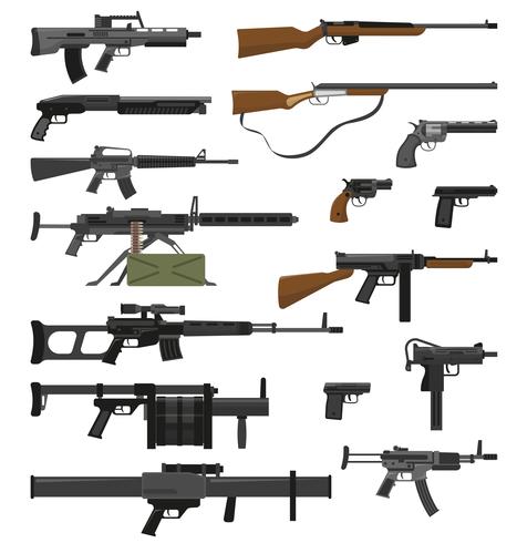 Weapons Guns Set vector