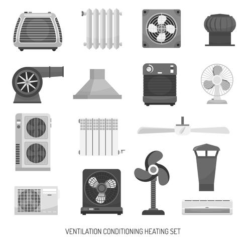 Ventilation Conditioning Heating Set vector