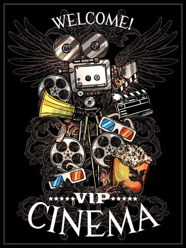 Doodle Cinema Poster vector