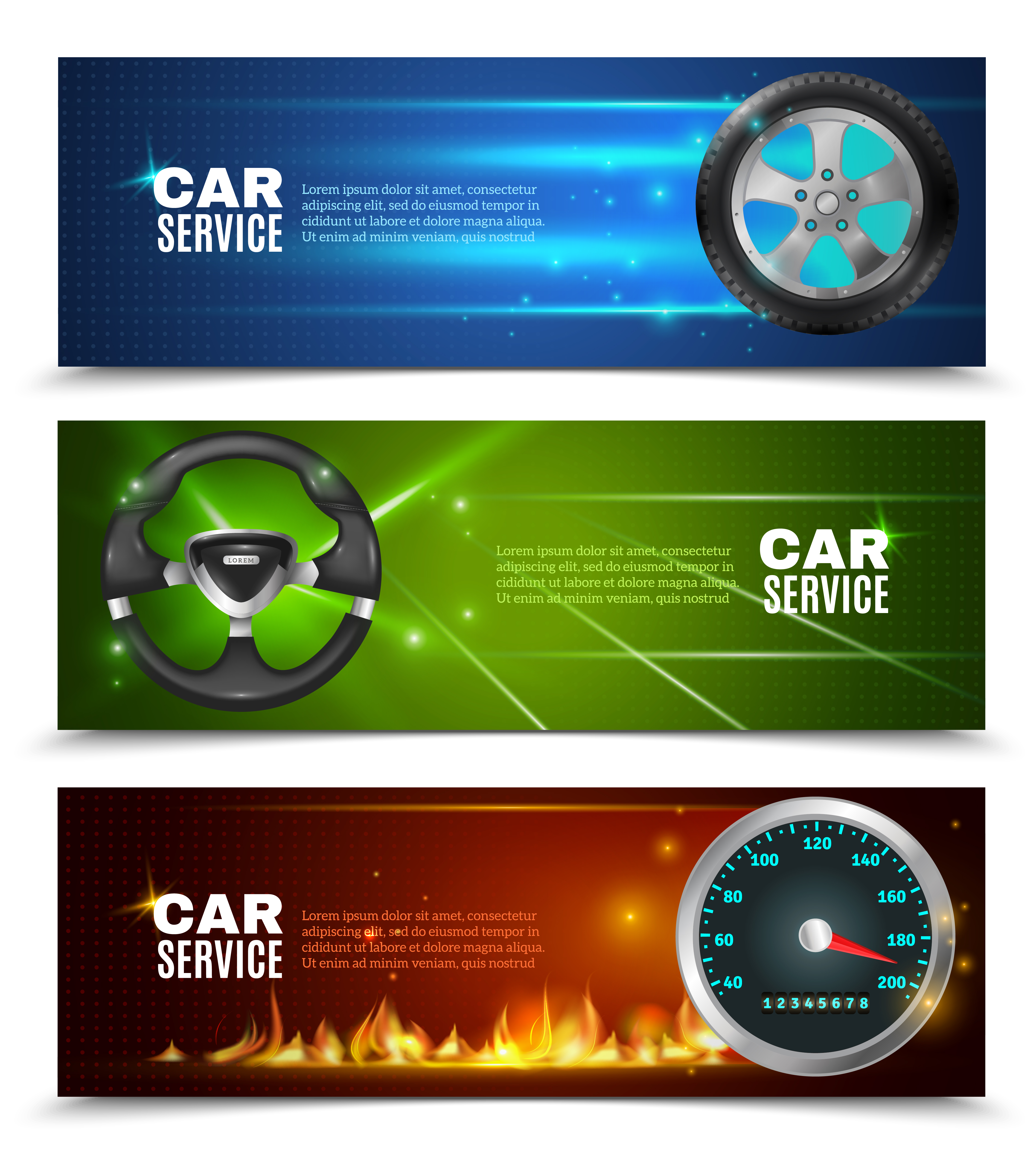 Car Service Horizontal Banners 471919 Vector Art at Vecteezy