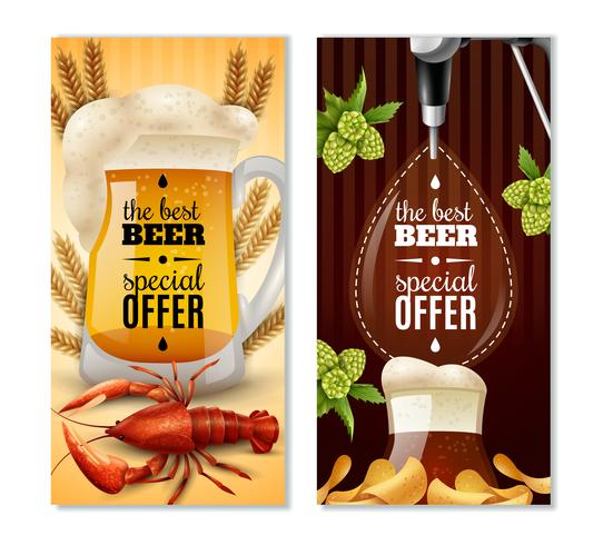 Juego de Banners Verticales Dark Light Beer 2 vector