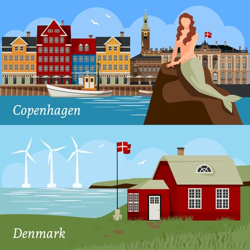 Denmark Flat Style Compositions vector