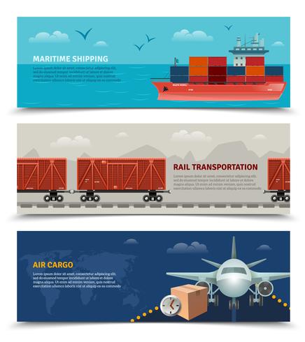 Banners horizontales de transporte vector