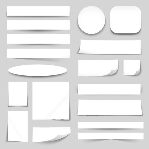 White Blank Paper Banners Collection  vector