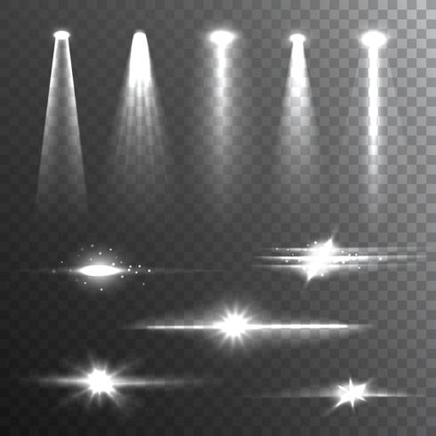 Light Beams White on Black composition  vector