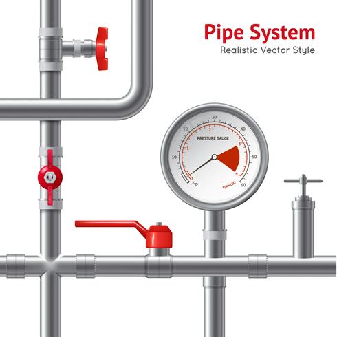 Plastic Pipe System Background  vector