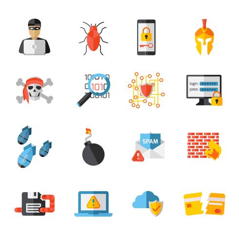 Hacking Elements Icon Set vector