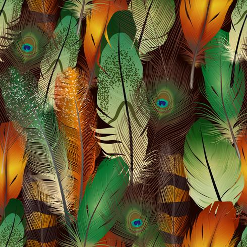 Feathers Realistic Pattern vector