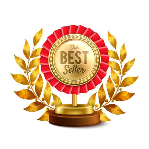 Best Seller Gold Medal Realistic Design vector