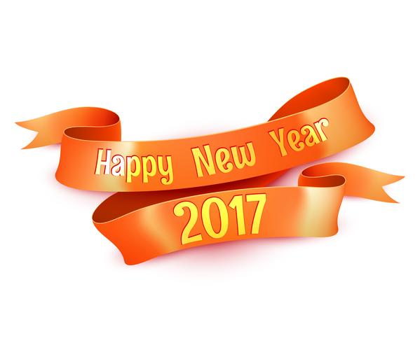 New Year Greetings Decoration Ribbon Element  vector