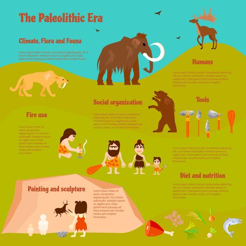 Stone Age Flat Infographics vector