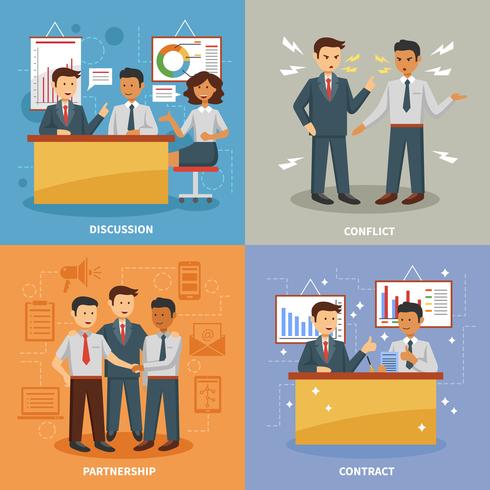 Business life set vector