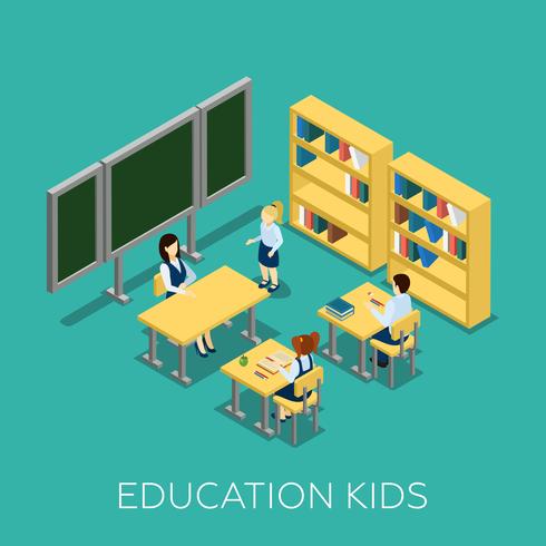 Education Isometric Illustration vector