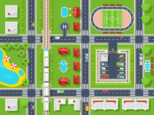City Map Top view vector